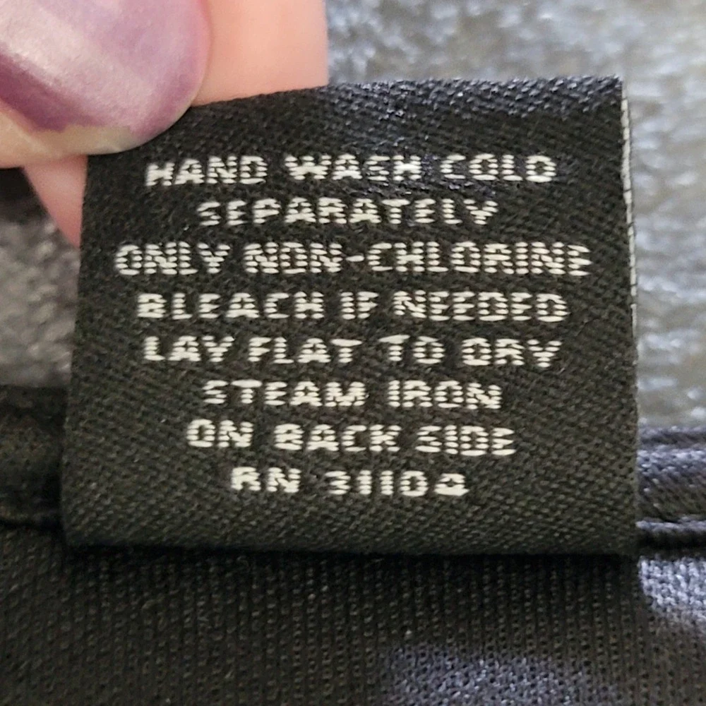 New Directions Blouse Women XL Black Velvet Burnout Damask Ring Detail - Picture 8 of 10